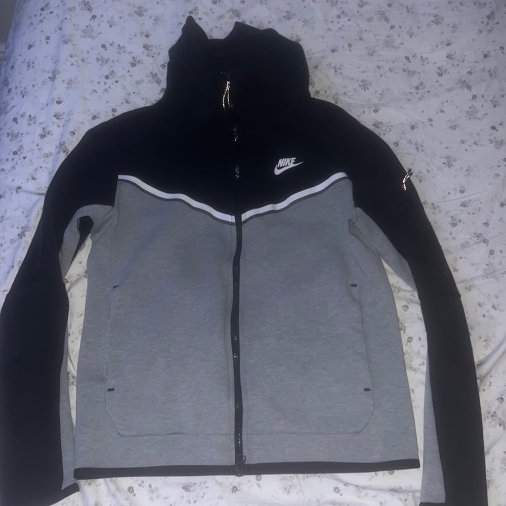 Nike tech hoody black grey white zippered hoodie